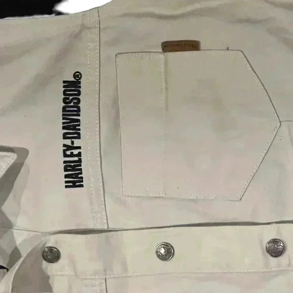Harley-Davidson Women's Button Down Shirt - Beige and Black - Picture 4 of 10